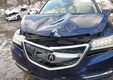 2014 Acura Mdx Technology Package z USA, uszkodzony, nr VIN 5FRYD4H40EB012856